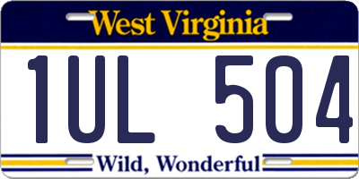 WV license plate 1UL504