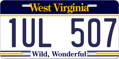 WV license plate 1UL507