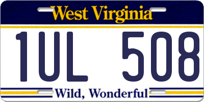 WV license plate 1UL508