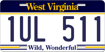 WV license plate 1UL511