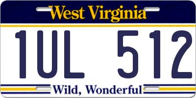 WV license plate 1UL512