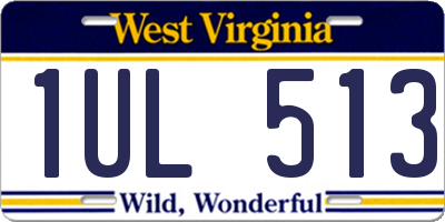 WV license plate 1UL513
