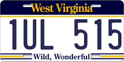 WV license plate 1UL515