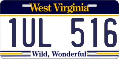 WV license plate 1UL516
