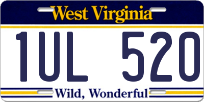 WV license plate 1UL520