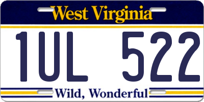 WV license plate 1UL522
