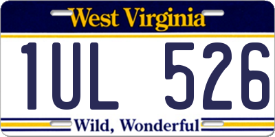 WV license plate 1UL526