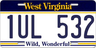 WV license plate 1UL532