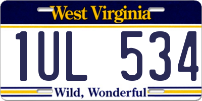 WV license plate 1UL534
