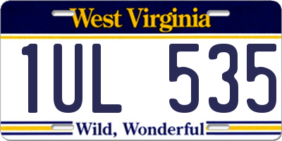 WV license plate 1UL535