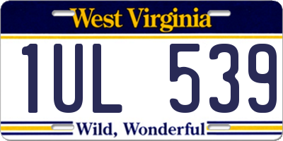 WV license plate 1UL539