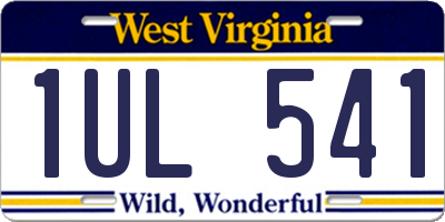 WV license plate 1UL541