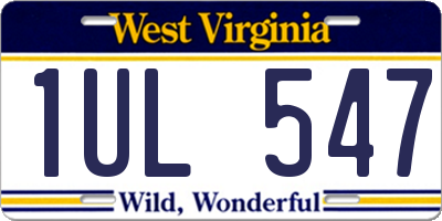 WV license plate 1UL547