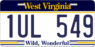 WV license plate 1UL549
