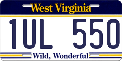 WV license plate 1UL550