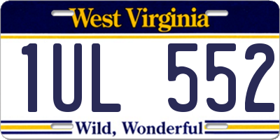 WV license plate 1UL552