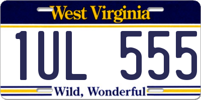 WV license plate 1UL555