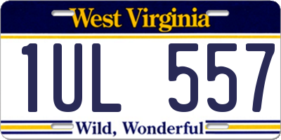 WV license plate 1UL557