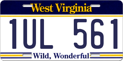 WV license plate 1UL561