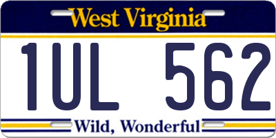 WV license plate 1UL562