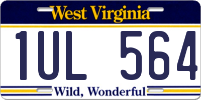 WV license plate 1UL564