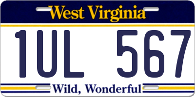 WV license plate 1UL567