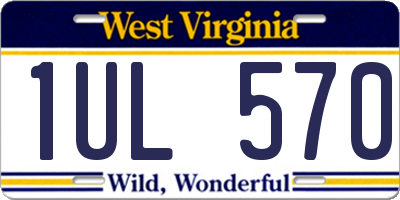 WV license plate 1UL570