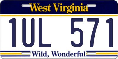 WV license plate 1UL571