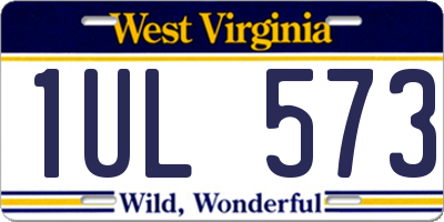 WV license plate 1UL573
