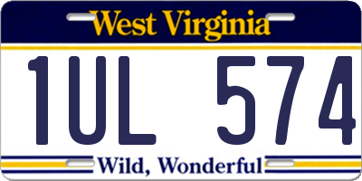 WV license plate 1UL574