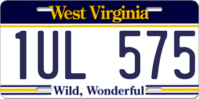 WV license plate 1UL575