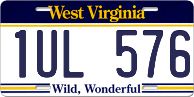 WV license plate 1UL576