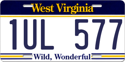 WV license plate 1UL577