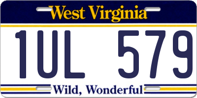 WV license plate 1UL579