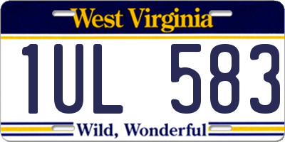 WV license plate 1UL583
