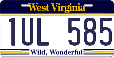 WV license plate 1UL585
