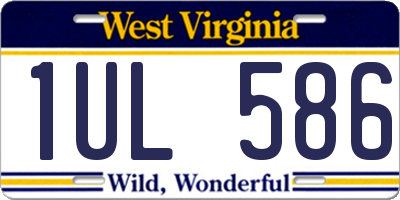 WV license plate 1UL586