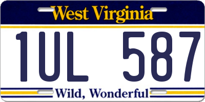 WV license plate 1UL587