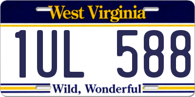 WV license plate 1UL588