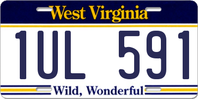 WV license plate 1UL591
