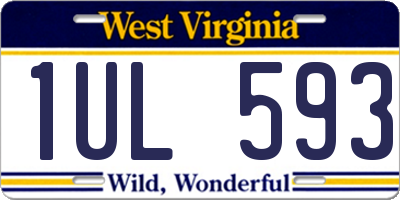 WV license plate 1UL593