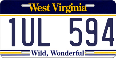 WV license plate 1UL594