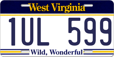 WV license plate 1UL599