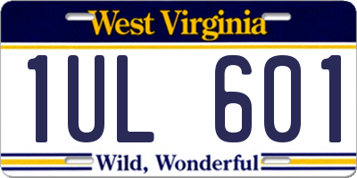 WV license plate 1UL601