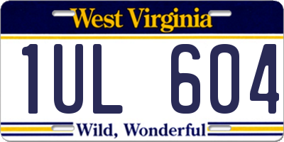 WV license plate 1UL604