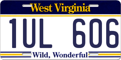 WV license plate 1UL606