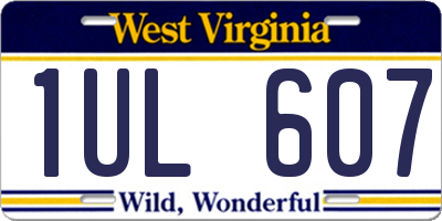 WV license plate 1UL607
