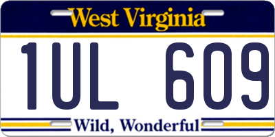 WV license plate 1UL609