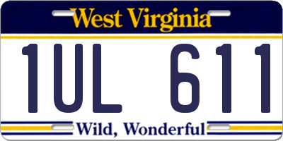 WV license plate 1UL611