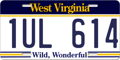 WV license plate 1UL614